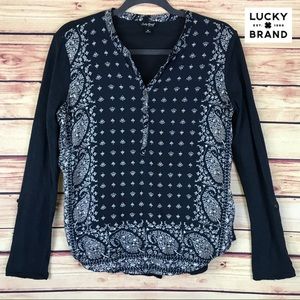 Lucky Brand Long Sleeve Casual Cotton Top